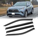 CMVT Auto Window Visor for Toyota Highlander 2020-2024 LE XLE XSE Hybrid, Rain Guards Shields Vent Shade Deflector Wind Dark Smoke 2021 2022 2023 20 21 22 23 24, Tape-On, 4PCS