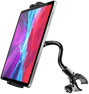 Gooseneck Spin Bike Tablet Mount, woleyi Elliptical Treadmill Tablet Holder, Indoor Stationary Exercise Bicycle Tablet Stand for iPad Pro/Air/Mini, Galaxy Tabs, More 4-11" Cell Phones and Tablets