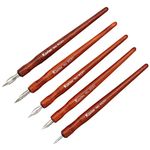 SIPLIV Redwood Professional Manga Pen Dip Pen Set Manga Cartoon Comic Drawing Painting Kit - 5 Pcs