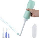 Portable Bidet for Toilet, Bidet Attachment,Handheld Personal Travel Bidet Parts 650ml Extra Long Pointed Nozzle Spray for Childbirth, Personal Hygiene, Outdoor, Camping with Travel Bag- 22oz/ Green