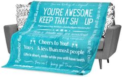 FILO ESTILO Funny You're Awesome Blanket, Motivational Gifts for Women, Men, Sarcastic, Fun Blanket 165x127 cm (Teal)…