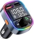 FLOVEME FM Bluetooth Transmitter Car Radio QC3.0 Quick Charge Car Adapter Handsfree Bluetooth 5.0, Supports TF Card and U-Disk