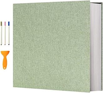 Vienrose Photo Album Self Adhesive 4x6 5x7 3x5 8x10 Scrapbook Album DIY Scrap Book with Metallic Pen 120 Pages Grassgreen