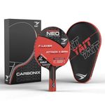 YAIT Carbonix Neo Professional Table Tennis Racquet | ITTF Approved Gambler MECH-TEK Rubber | 7 Layer Blade with 1K Real Carbon | Basswood & Kiri Wood | High Spin & Speed Fast Attack TT Racquet