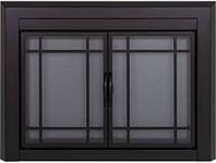 Pleasant Hearth EA-5010 Easton Glass Fire Screen, Midnight Black, Small