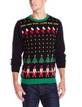 Alex Stevens Men's Santa Invaders Sweater, Black Combo, XX-Large