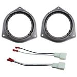 DKMUS 6.5" Car Door Speaker Mount Adapter Plates for Toyota Venza Solara RAV4 Camry Celica Echo Corolla Highlander 4 Runner Tundra Sequoia Yaris Prius Avalon Stand Ring Kit 1 Pair + Wiring Harness