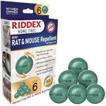 Riddex Home Rat & Mouse Rodent Spheres – Plant-Based Formula with Essential Oils – 6-Pack with Hanging Sachets – for Use Indoors, Garages, Campers, and More – Safe Around Kids and Pets