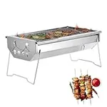 Zorestar Portable Folding Charcoal Grill, Premium Stainless Steel Outdoor BBQ for Camping, Picnics, Backyard Barbecues, Easy Setup, Storage, Ventilation Design, Sturdy & Compact for Travel