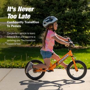 Strider 14x Kids Balance Bike – Tangerine, Ages 3-6