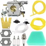 ZAMDOE C1U-W8 C1U-W14 Carburetor Kit for Poulan 2150 1950 2050 2375 2550 Wild Thing Chainsaw, Repalces WT-600 WT-624 WT-625 WT-89 WT-89 WT-324, with Air Filter Fuel Line