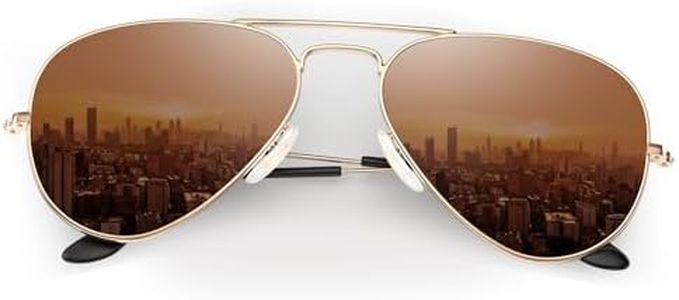 Perkanion Flat Top Sunglasses Men Polarized Sun Glasses Retro Metal Frame for Women Men with UV400 Protection Vintage Shades (Gold Brown)