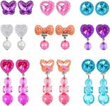 Hicarer 9 Pairs Girls Clip-on Earrings Pretend Princess Play Earrings Jewelry Set (Style 5)