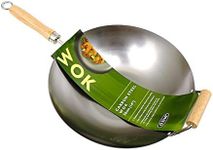 Chinese Wok Stir Fry 36cm Wooden Ha