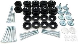 KF04060BK Body Mount Bushing Kit for Ford F250/F350 2008-2016 Super Duty 2WD/4WD，Polyurethane Body Cab Mounts & Steel Sleeves & Hardware (Black)