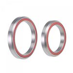 sourcing map MH-P03K, MH-P16 Angular Contact Bearings Double Sealed Chrome Steel 3pcs