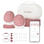 Momcozy Hands Free Breast Pump Mobile Flow | M9 Upgrade, Electric & App Control, Personalized Multi-Modes & 15 Levels, Wearable Pump Breastfeeding, 24mm (Cozy Red, 2 Count)