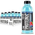 Protein2o Protein Infused Water +Energy Blueberry Raspberry, 15g Protein, Naturally Sourced Caffeine from Green Coffee Beans, 12 Count