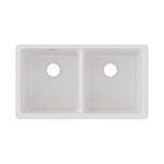 Elkay ELGU3322WH0 Gourmet 18-1/2-Inch x 33-Inch Double Basin Undermount Granite Composite Kitchen Sink, White