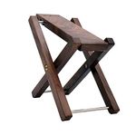 Wood Guitar Footstool, 3-Position Height Adjustable Guitar Foot Rest/Solid Wood Folding Footstool,Pedal Black Walnut (Guitar Pedal Black Walnut)