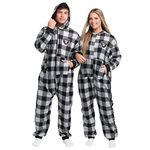 FOCO Las Vegas Raiders NFL Plaid One Piece Pajamas - XL