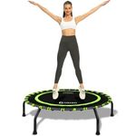 DARCHEN 150KG Rebounder Mini Trampoline for Adult, Indoor Small Trampoline for Exercise Workout Fitness, Upgrade Design Bungee Trampoline for Safer Quieter Bounce [100 CM]