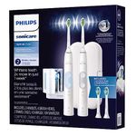 Philips Sonicare Optimal Clean Rechargeable Sonic Power Toothbrush, UV Sanitizer Edition - Pack of 2