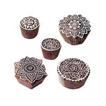 Royal Kraft Stylish Designs Mandala and Round Wooden Block Stamps (Set of 5)