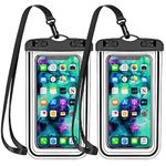 Feedo 2 Pack Waterproof Phone Pouch Iphone Case 13 Pro Max x12/11 XR X 8 7 6 Samsung Galaxy A52 72 S22 20 Note 10 Plus Up to 7.5 Inches Underwater Mobile Cover Dry Bag Lanyard Universal