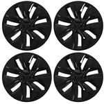 Fits For Tesla Model Y 2020-2023 Wheel Cover Hubcap 19 Inch Gemini Wheel Hub Caps Replacement Tesla Wheel Caps Protector Rims Cover Model Y Wheel Cover Kit (Glossy Black)