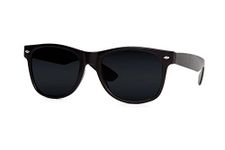 Classic Horn-rimmed Blues Brothers Style Sunglasses - Black