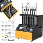 QPKING Fuel Cleaning Tools CT500 GDI,EFI,FSI Fuel Injector Cleaner & Tester 6 Cylinders Automotive Fuel Injection Systems Cleaners Testers for Pulse/Continuous/Wide Pulse Injection Test 110/220V