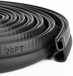 Car Trim Seal with Top Bulb - 20 Feet Car Door Rubber Seal Strip, Fits 1/16" Edge, Automotive Weather Stripping for Cars, Boats, RVs, Trucks, and Home Applications