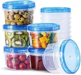 RFAQK Freezer Storage Containers with Twist Top Lids- Plastic Deli Containers with Screw Lids-Soup Freezer Containers with Lids-Meal Prep Reusable Box for Lunch, Gym and Travel