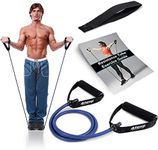 Resistance Band with Handles | Free Resistance Band Door Anchor & Exercise Guide | Resistance Tubes for Women or Men (#3 Heavy)