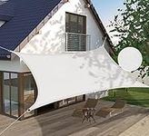 Insun 95% Sunscreen Anti UV Water Resistance Oxford Cloth Rectangle Sun Shade Sail Awning Shade for Outdoor Garden Patio Party White 10'x10'