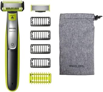 Philips OneBlade Hybrid Body and Face Stubble Trimmer with 4 x Lengths, One Extra Blade and Travel Pouch (UK 2-Pin Bathroom Plug) - QP2630/30