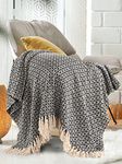 SASHAA WORLD Soft Throw Blanket | Used Both Indoor and Outdoor |Blanket for Living Room, Sofa, Bed & Chair | Black Throw Blanket| Pack of 1, 180 x130 cm| Cotton| Lightweight