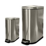 VR7 Stainless Steel Kitchen Recycling and Waste Bin with Lid & Steel Pedal Large Bathroom Dustbin Removable Inner Basket Rubbish Bin Kitchen - Office - Bedroom - Livingroom Garbage bins for kitchen