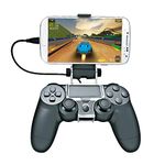 Dobe TP4-016 Black Mobile Phone Holder Clamp with OTG Cable for PS4 Slim and PS4 Pro Controller Perfect for PS4 Remote Play