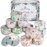 12 Pieces Scented Candles Gifts Set for Women Soy Wax Candle Natural Floral Fragrance Organic Vegan Candle Decorative Candles Gifts for Wedding New Home Candle Set Birthday Presents