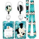 HL Hope&Luck ID Badge Holder with Lanyard and Retractable Badge Reel Clip Name Tag, Interesting Mouse ID Badge Holder with Breakaway Lanyard, ID Card Holder Keychain Name Badge Clip