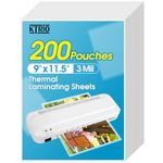 KTRIO 200 Pack Laminating Sheets 8.5 x 11 Inches, 3 Mil Clear Thermal Laminating Pouches Lamination Sheet Paper for Laminator, Round Corner Letter Size