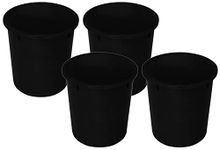 Kuber Industries Plastic Open Plastic Dustbin Without Lid|Garbage Bin For Home, Kitchen, Office, 5Ltr.- Pack of 4 (Black)