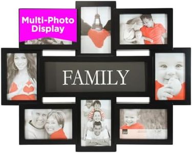 Kiera Grace Family Collage Frame, Picture Frame with 8 Frames, Holds Eight 4" x 6" Photos, Wall Mount Photo Frame, Durable Frame for Photo Display, 17.5" x 22", Black