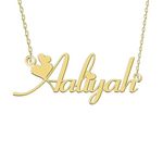 GR35Z9 Aaliyah Name Necklace Love Heart Pendant Necklace Dainty Stainless Steel Jewelry for Women