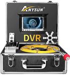 Pipe Inspection Camera, Anysun 30M/100ft Pipeline Drain Sewer Industrial Endoscope Video Plumbing System with IP68 Waterproof with 7 Inch LCD Monitor 1000TVL CCD DVR Recorder (8GB SD Card Include)