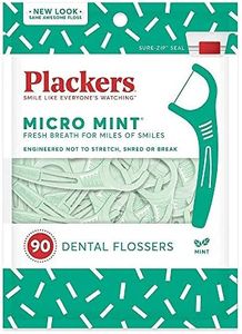 Plackers Micro Mint Dental Floss Picks, 90 Count (Pack of 3)