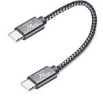 Wayona USB C to USB C 65W Short Powerbank Fast Charging Cable Compatible for iPhone 15 15Pro 15Pro Max 15Plus Samsung Galaxy S23,S22,Flip,Fold,A34,A54,Oneplus,Google Pixel,Nothing Phone (0.25M, Grey)