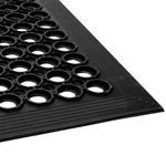 SrS Rugs® Rubber Mats Outdoor Entrance Non Slip Anti Fatigue Drainage Holes (Rubber Rings, 90cm x 150cm)